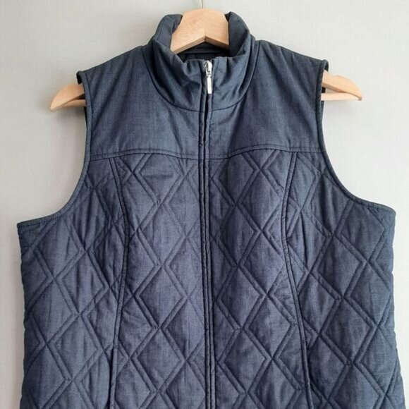 NORTHERN REFLECTIONS Diamond Quilt Full-Zip Vest Blue Sz M - Picture 2 of 9